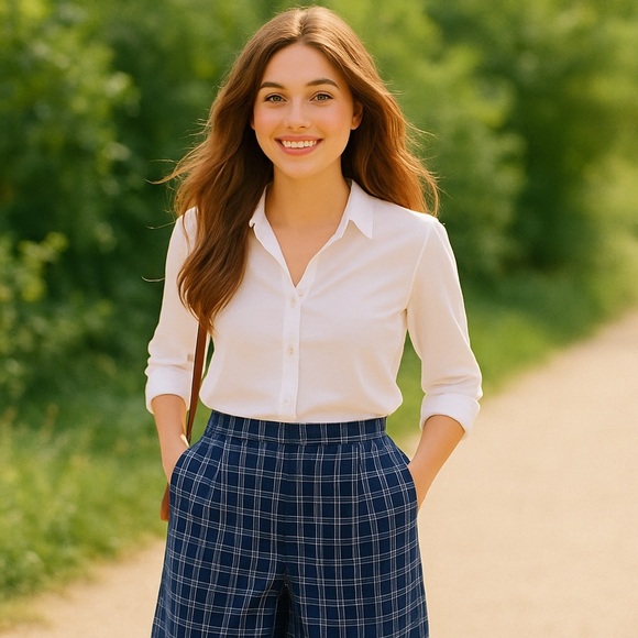 Vintage Jeremy Scott for Braemar Petites Plaid Pleated Shorts - Picture 2 of 12